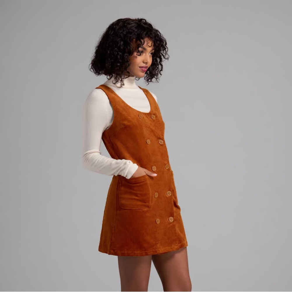Modcloth Rust Button-Front Dress